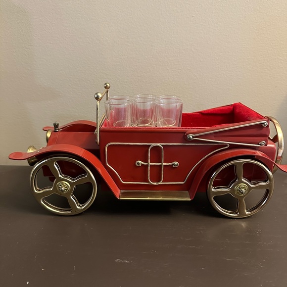 Old Ford Model T Vintage Mini Bar Decanter Set Shot Glasses - Picture 2 of 13